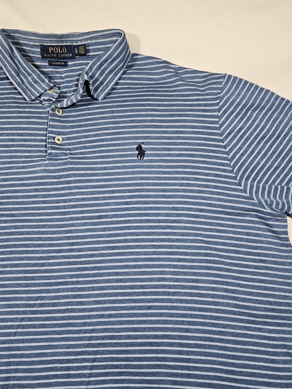 Polo Ralph Lauren Men's XL Polo Shirt Classic Fit Striped Blue Short Sleeve